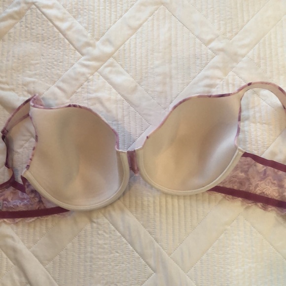 Delicates Bra Size 38DD. White/lavender purple Lace Sexy Whimsical Feminine - Picture 5 of 13